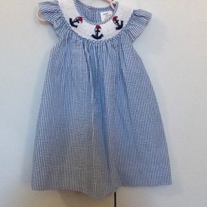 Anchor Smocked Dress, 24 Months